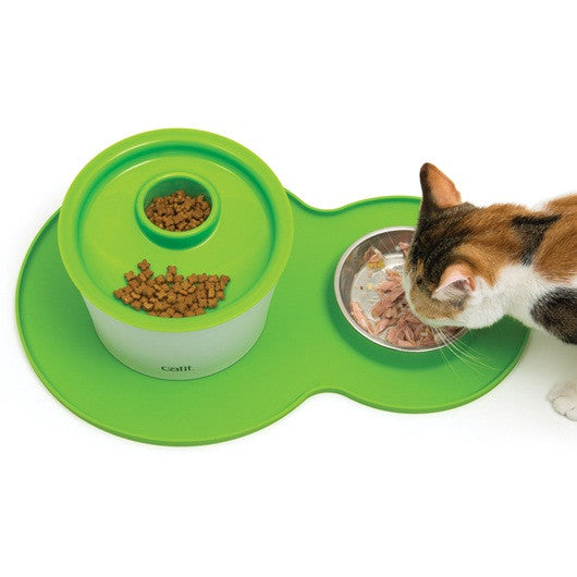 Catit Peanut Cat Feeding Mat - Green - product view 3