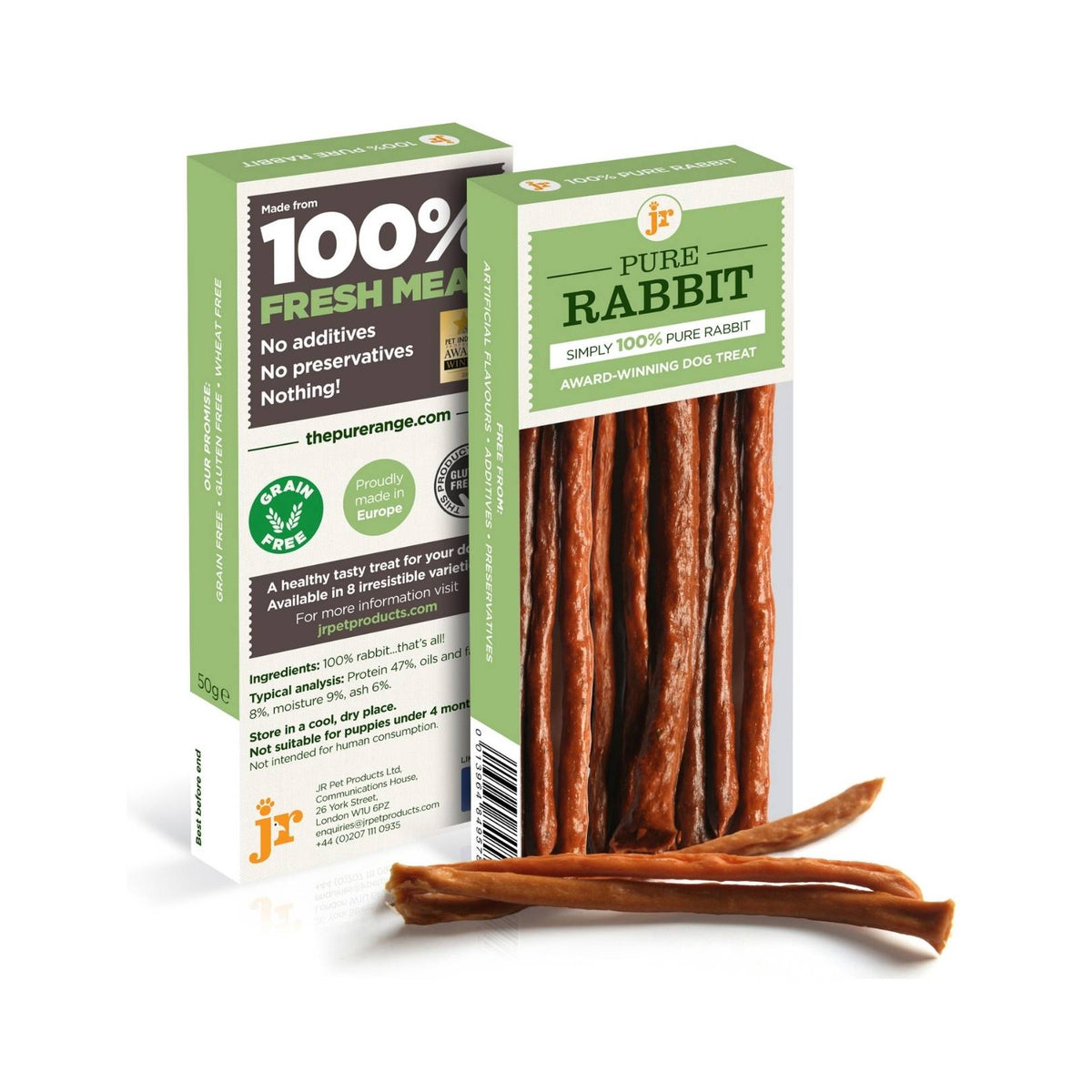 JR Pet Products Pure Rabbit Sticks Dog Treats 50g