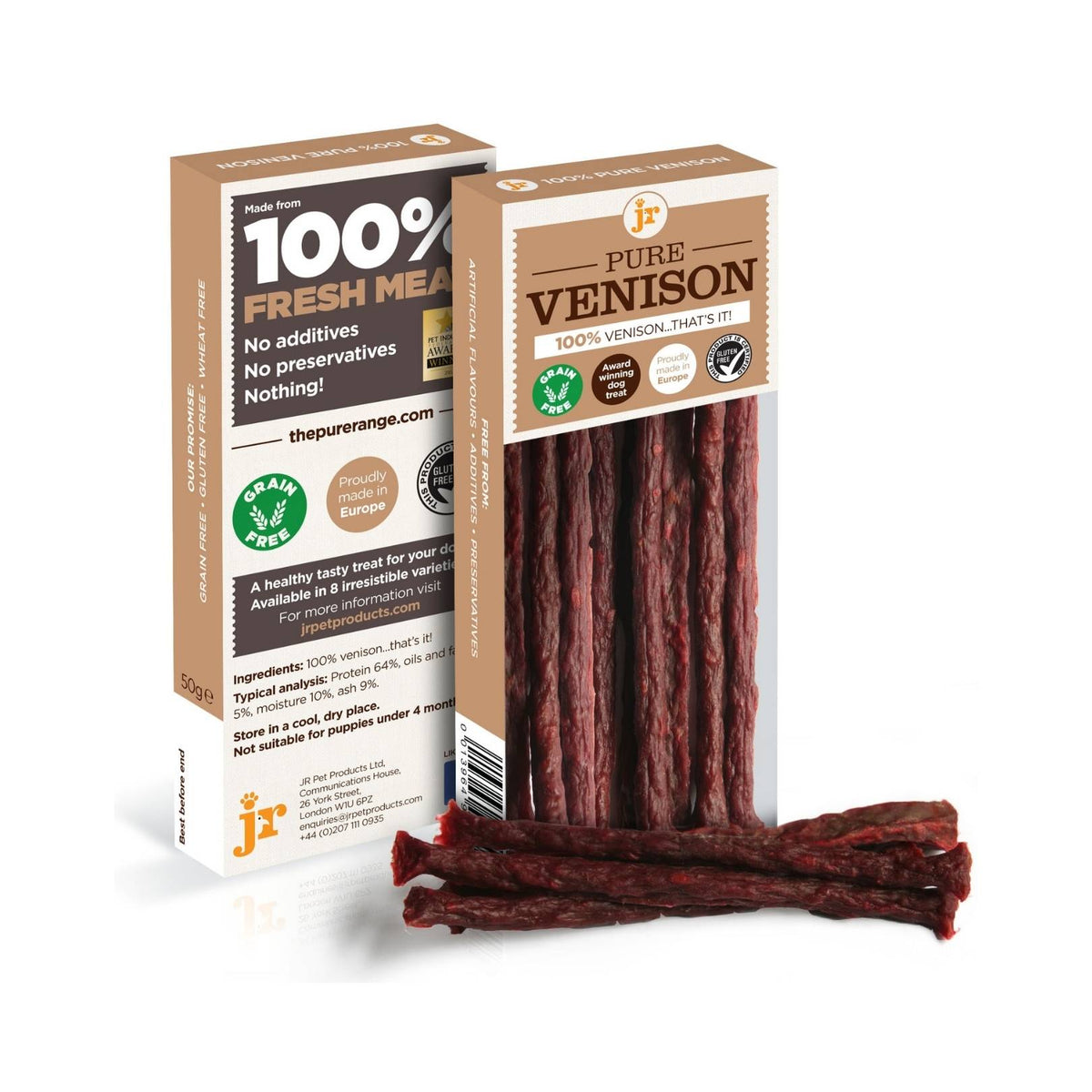 JR Pet Products Pure Venison Sticks Dog Treats 50g