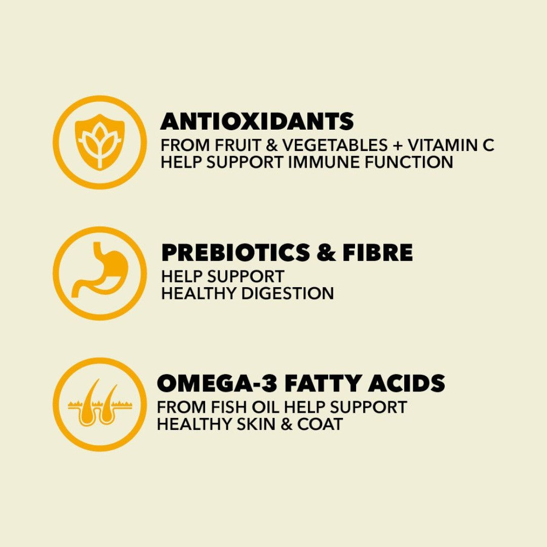 Acana Prairie Poultry Medium Breed Adult Dry Dog Food is made with meat-based vegetables, fruit, and nutrient ingredients that mimic your dog's natural diet-Benefits.