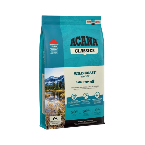 Choose Acana Wild Coast Dog Dry Food for a premium dining experience that combines health and flavor. Provide your dog with the best sourced from the bounties of the Pacific, and watch them thrive with every bowl.