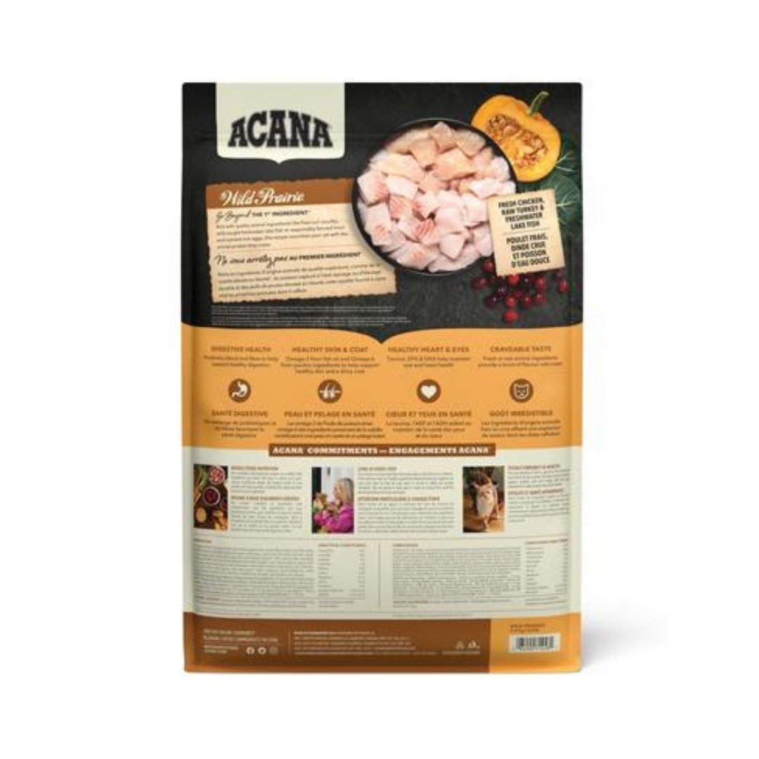 Image of Acana Wild Prairie Free-Run Poultry & Wild-Caught Fish All Life Stages Dry Cat Food - A premium dry cat food designed to support overall health with high-quality poultry and fish protein.