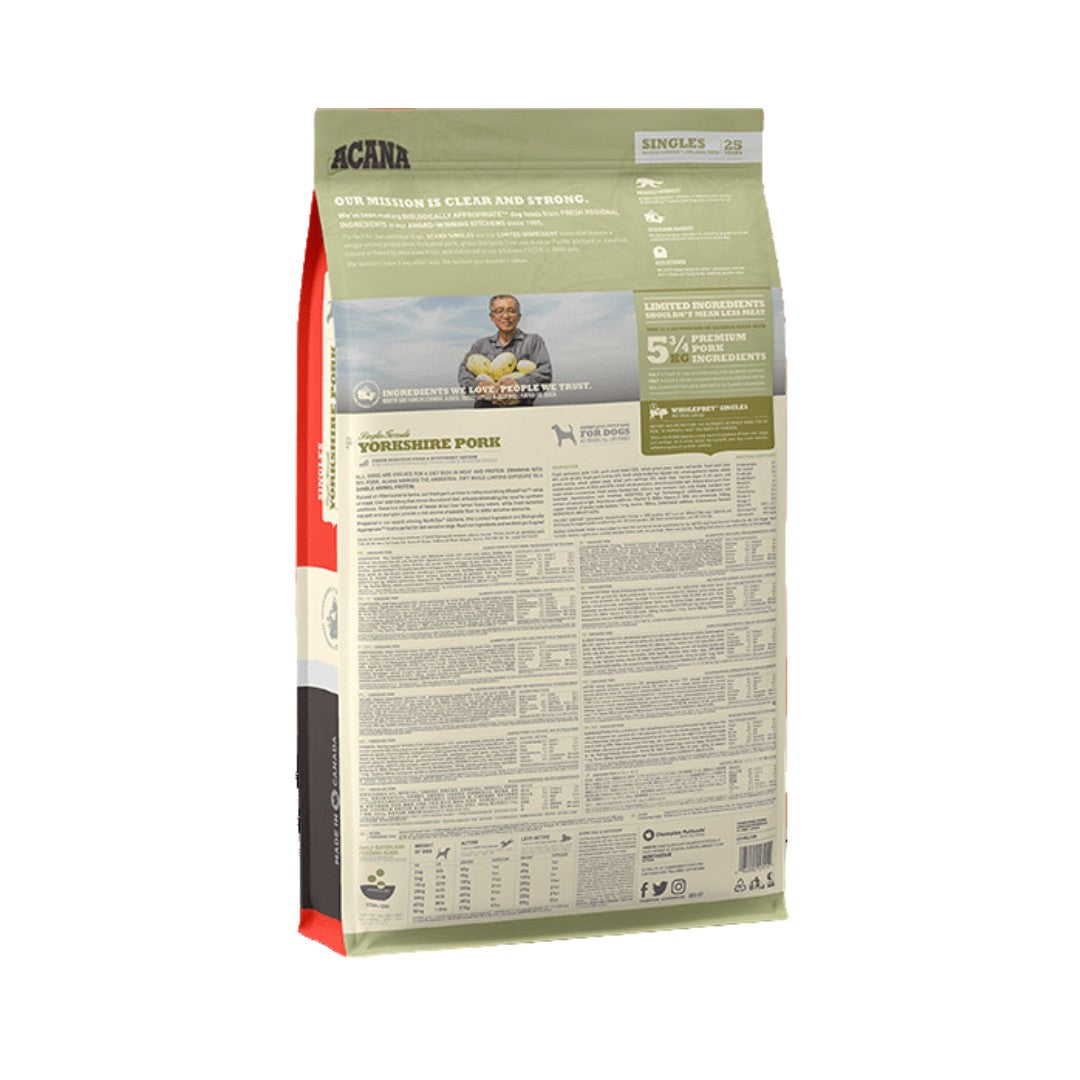 Acana Yorkshire Pork Dog Food - Limited Ingredient, High-Protein Formula for Dogs - Back bag