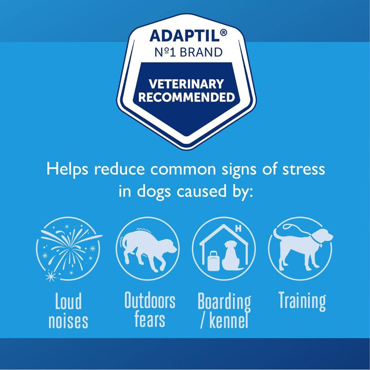 Image of ADAPTIL Calm On-The-Go Collar - A calming collar for dogs that helps manage anxiety and stress with continuous support for up to 4 weeks.