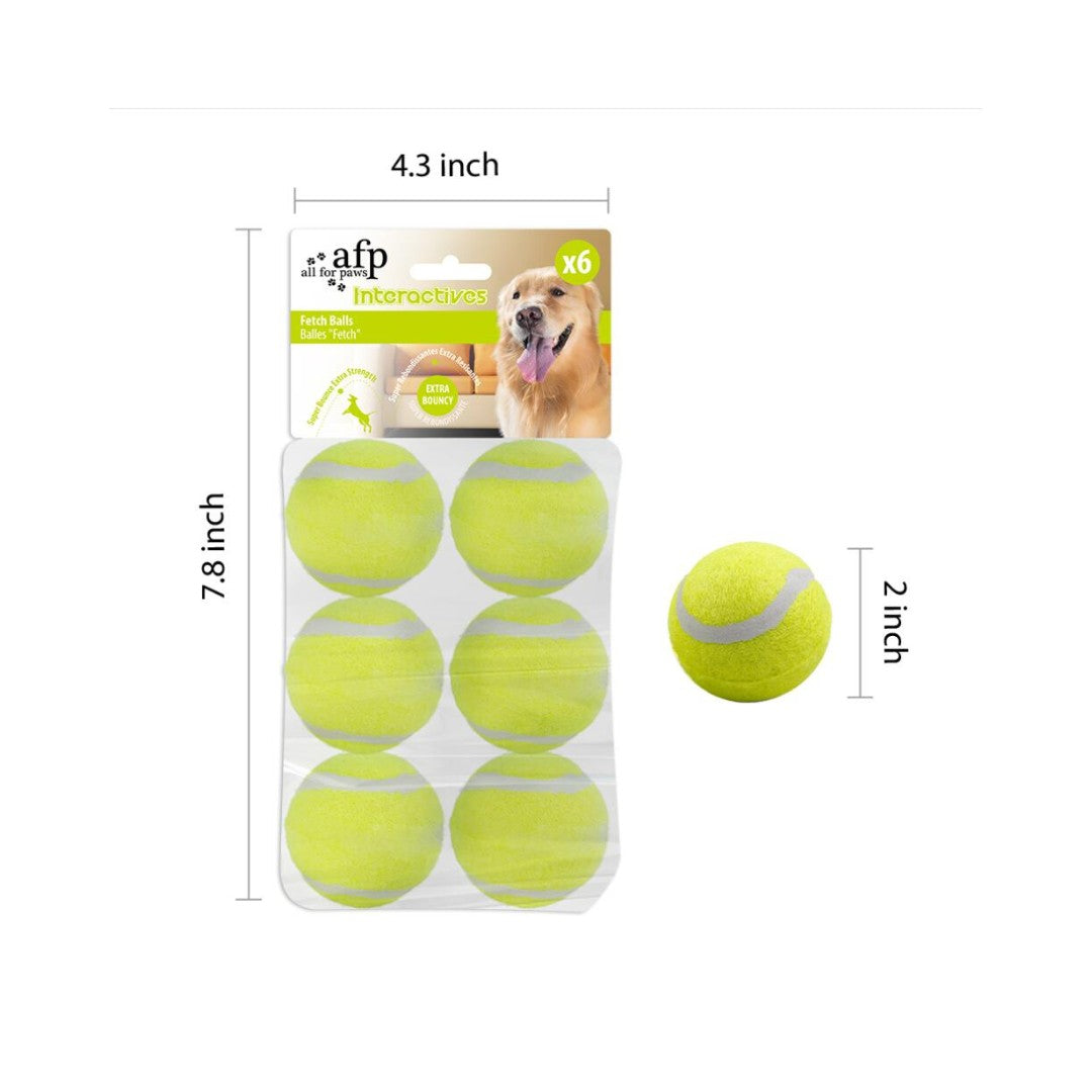 All For Paws Fetch balls 6-pack Dog Toys - Balls Size