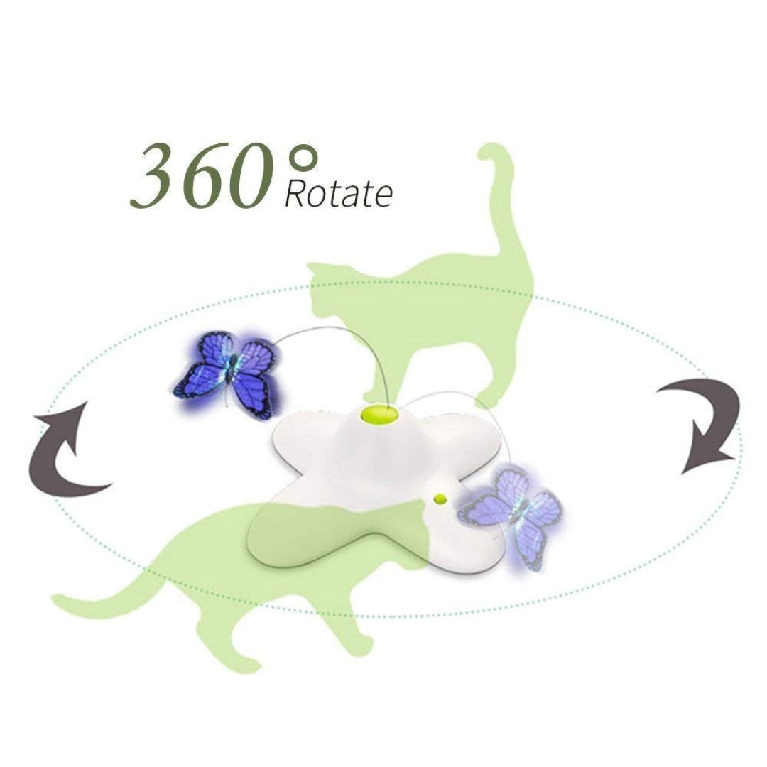 All For Paws Flutter Bug! This shiny butterfly will provide hours of entertainment as your cat tries to catch it - 360 Rotation.