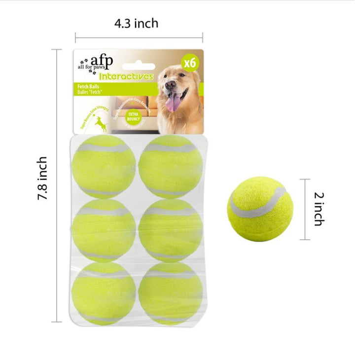 All For Paws Interactive Hyper Fetch Tennis Balls! This set comes with six durable balls that are perfect for use with the hyper fetch game- Ball Size.