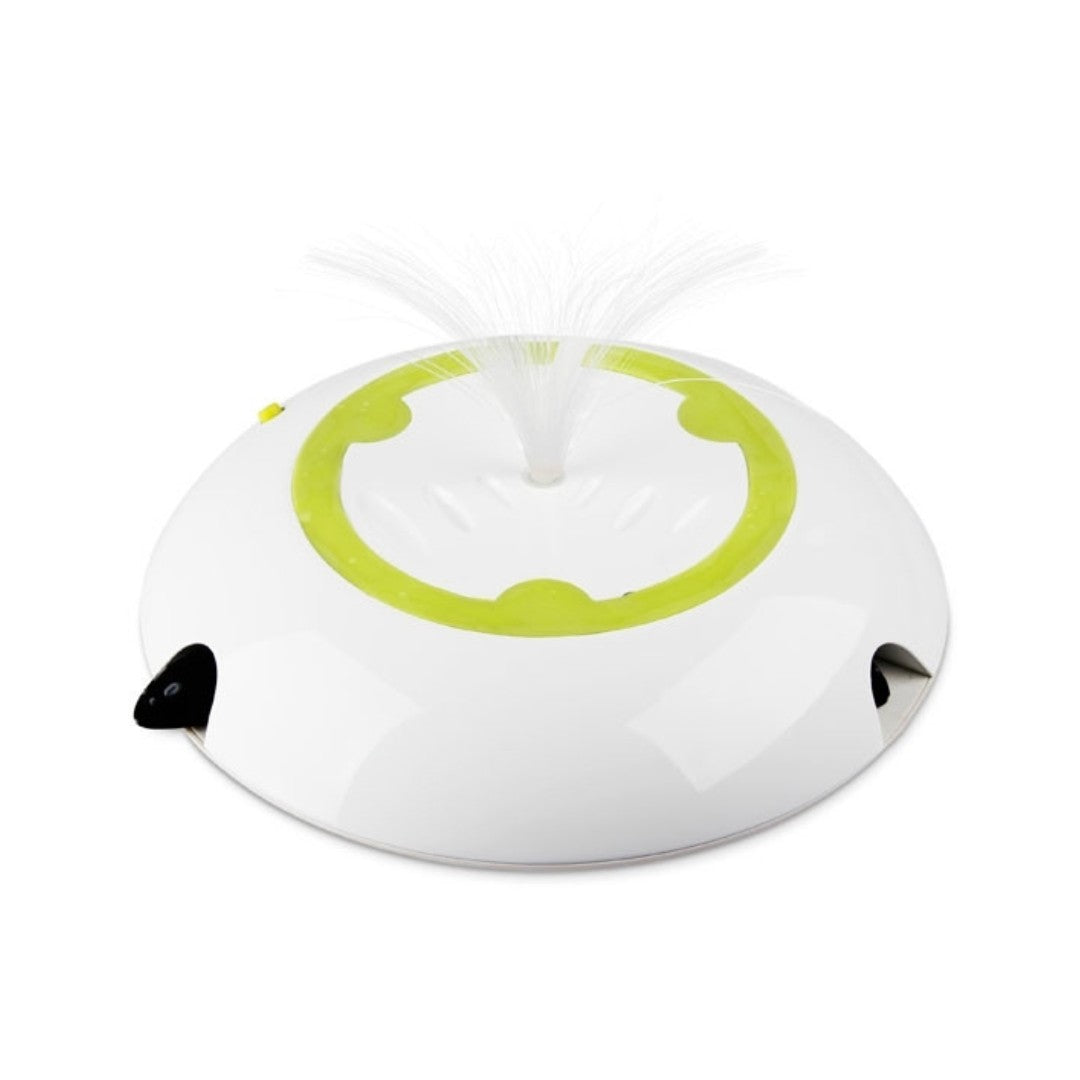 All For Paws Interactive Cat Wack 'A' Mouse Cat Toy comes with three mice that move in and out of the toy with a fiber light on top, making it a sure favorite among cats - Full.