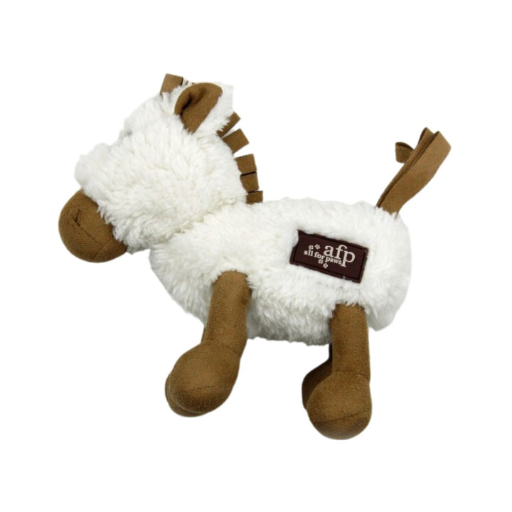 All For Paws Lambswool Cuddle Animal Horse Dog Toy! Made with soft faux fleece, this toy is perfect for cuddling and playing with your furry friend.