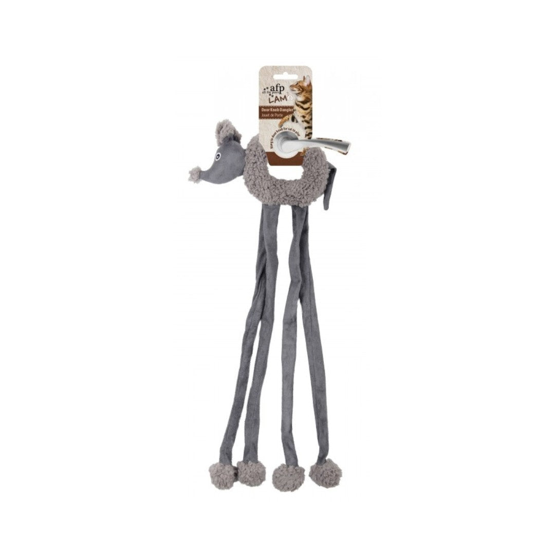 All For Paws Lambswool Cuddle Door Knob Dangler Hang it on any door knob and watch as your cat leaps, bounds, and chases after the mouse dangler Grey Color.
