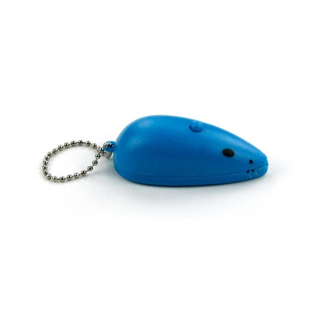 The All For Paws Laser Mouse Cat Toy stimulates your cat's hunting instincts. The mouse moves quickly on the floor with an LED light on its nose to encourage tracking Blue Color . 