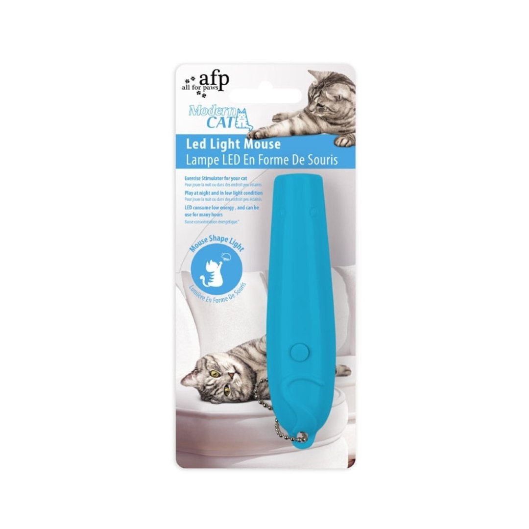 All For Paws Led Light Mouse Cat Toys are designed to stimulate your cat's hunting instincts by featuring a mouse that scurries along the floor and around obstacles - Blue Color.