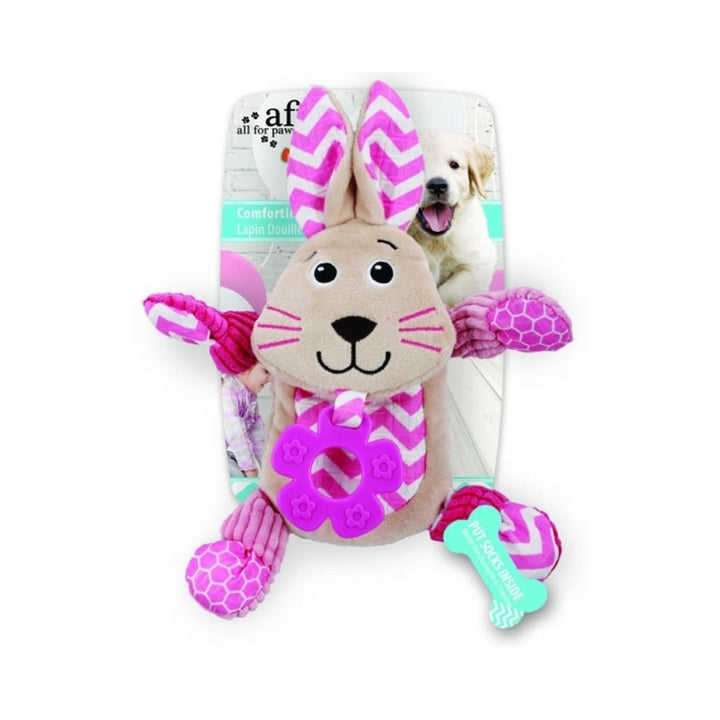The All For Paws Little Buddy Comforting Bunny Dog Toy is an adorable and cozy plaything your furry friend will adore.