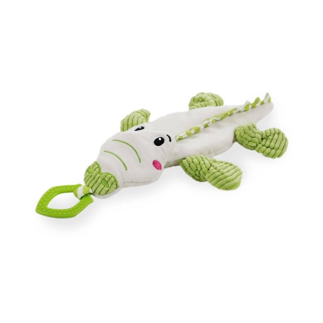 The All For Paws Little Buddy Comforting Gator Dog Toy is an adorable and cozy toy that your furry friend will surely enjoy - Front. 