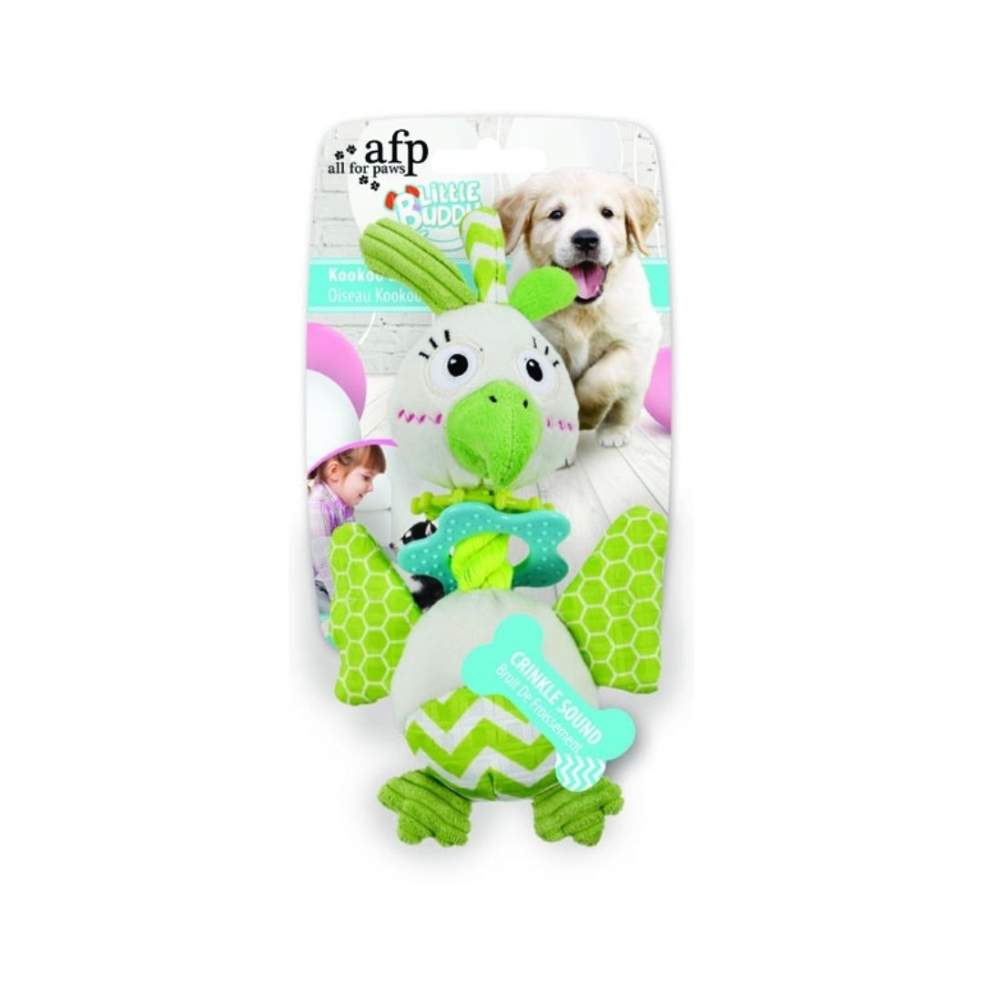 The All For Paws Little Buddy Kookoo Bird Dog Toy is a cute and cuddly-looking toy that your furry friend will love.