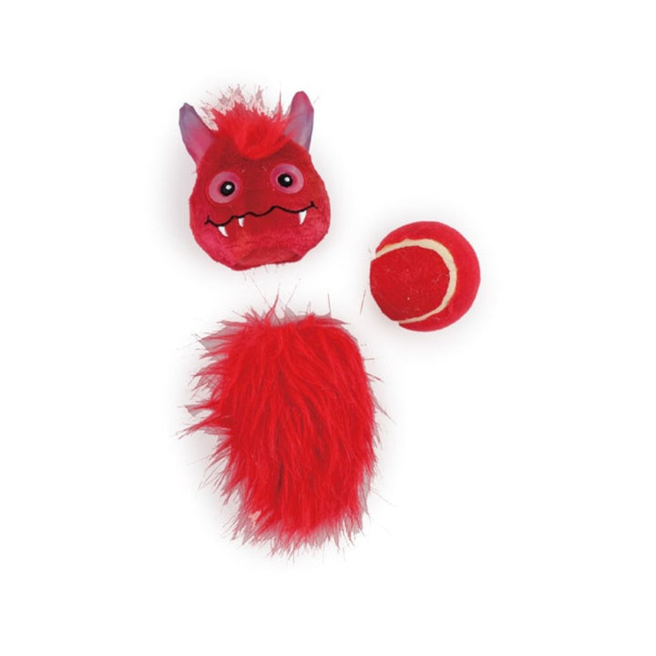 All For Paws Monster 3 in One Red Dog Toy. This toy may look scary, but they are also adorable and will make great companions for your furry friend - Full.