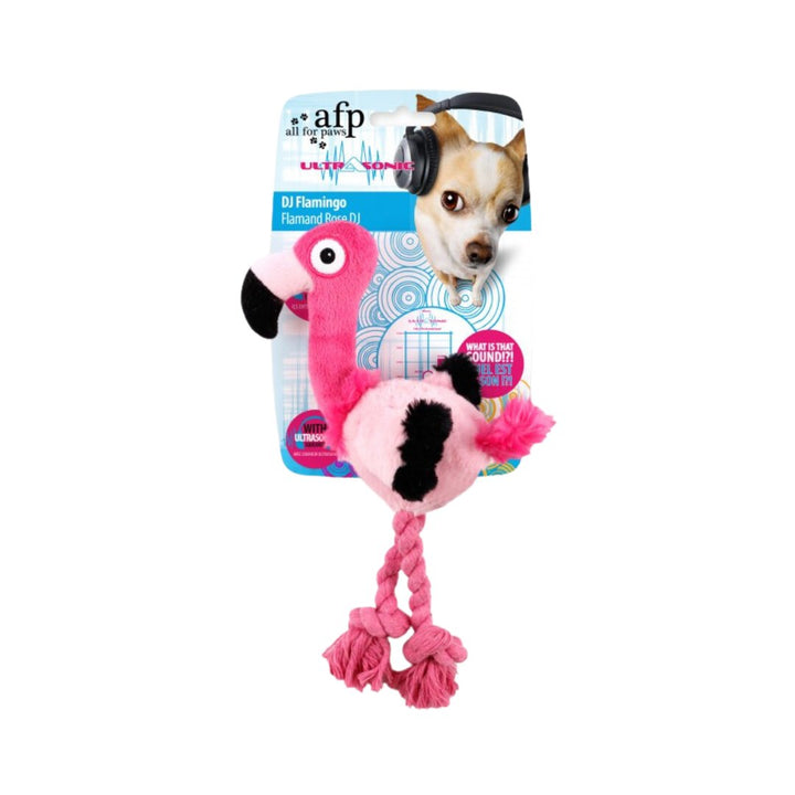 All For Paws Ultrasonic DJ Flamingo Dog Toy - a perfect alternative to traditional squeaky toys as it doesn't produce any annoying noise