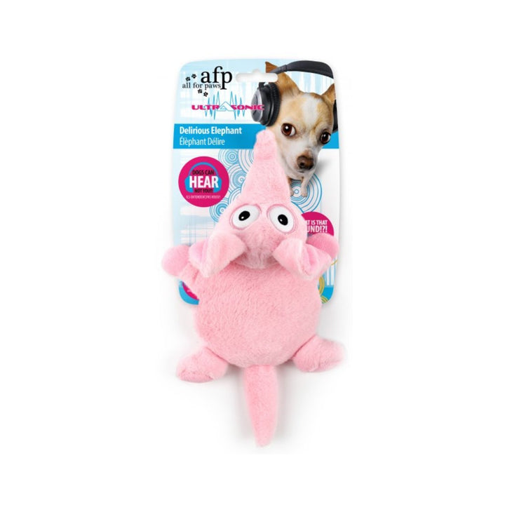 All For Paws Ultrasonic Delirious Elephant Dog Toy - a perfect alternative to traditional squeaky toys that won't irritate you or your furry friend. 