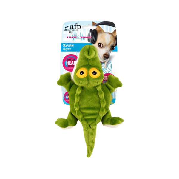 All For Paws Ultrasonic Sky Gator Dog Toy is the perfect squeaky toy but without the irritating noise. Thanks to its ultrasonic squeaker, only dogs can hear it.