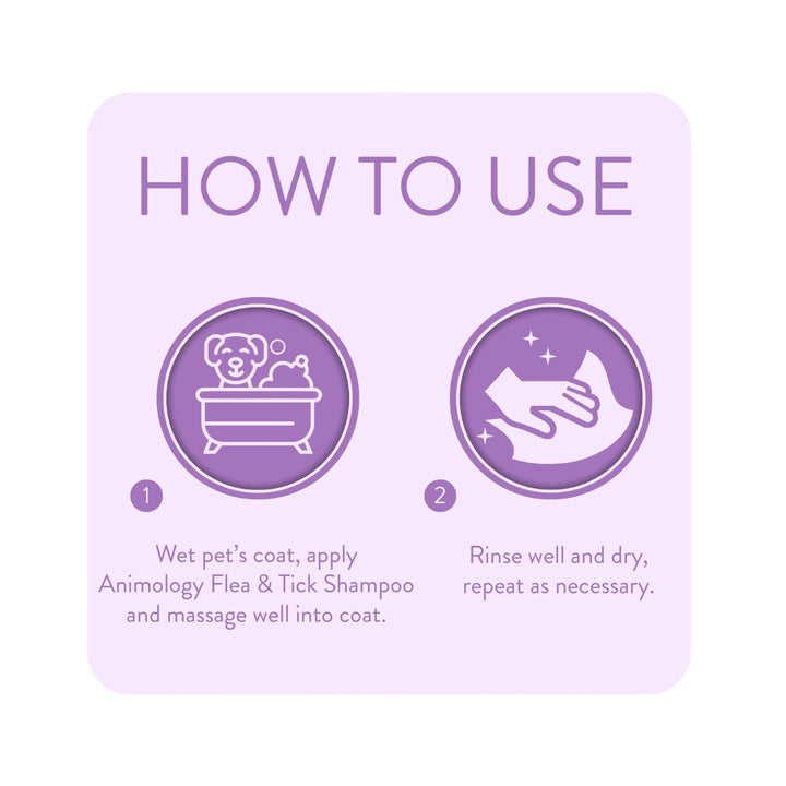 Animology Flea & Tick shampoo is the perfect solution if your dog has fleas and ticks. It works on all types of dog coats, removes fleas and ticks, and soothes irritated skin - How to Use.