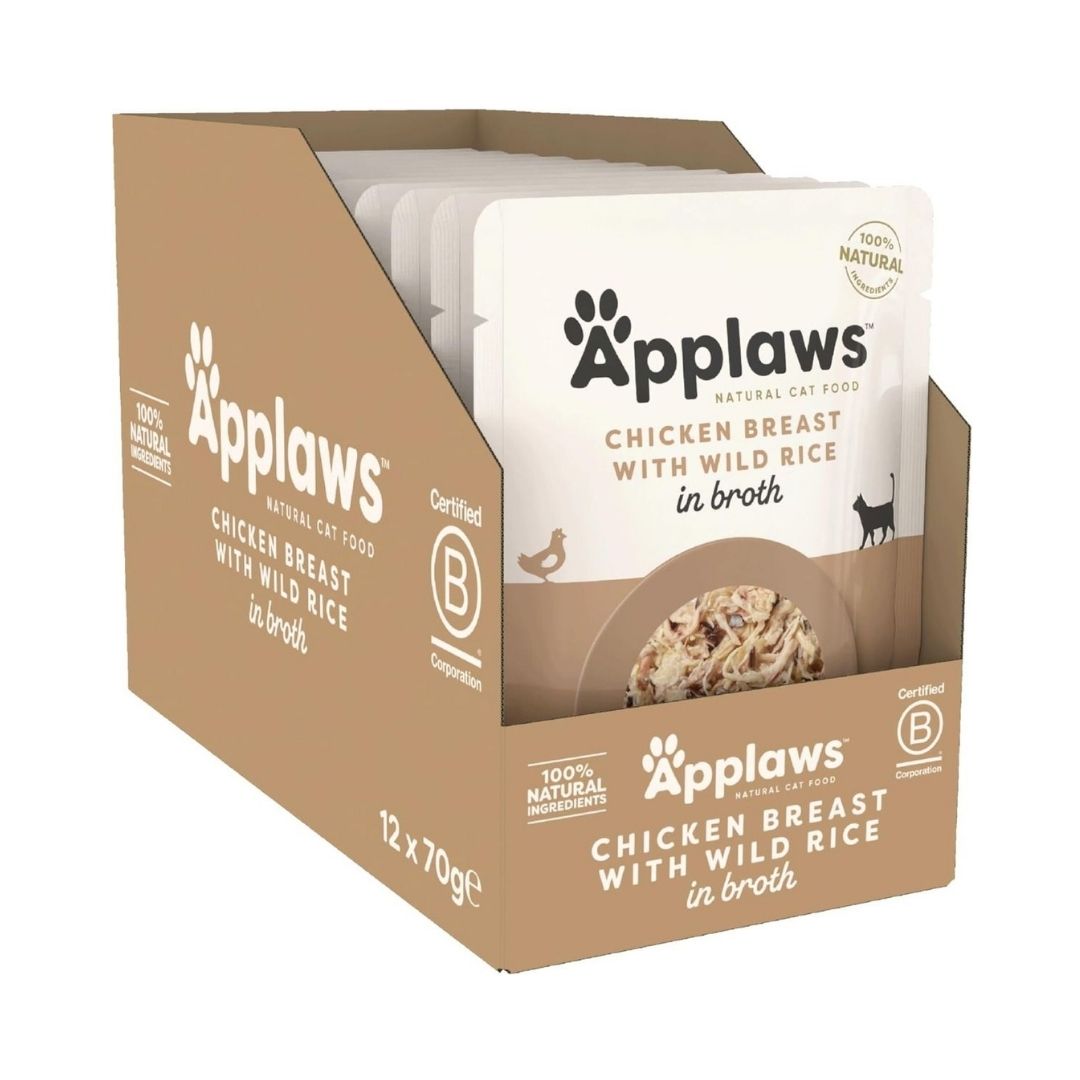 Applaws Chicken with Rice Cat Wet Food – High Protein, Natural Nutrition for All Life Stages - Box.