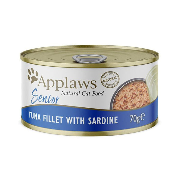 Applaws Senior Tuna with Sardines Cat Wet Food - Front tin