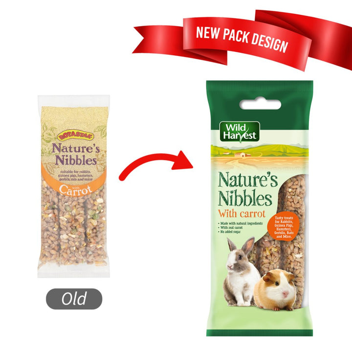 The Armitage Carrot Sticks Small Pet Food & Snacks Treats from Nature's Nibbles are ideal for rabbits, guinea pigs, hamsters, gerbils, rats- New Look. 