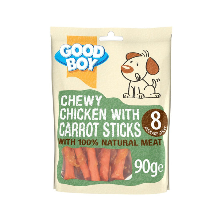 Armitage Chicken Carrot Stick Dog Treats is made with 100% natural chicken breast meat that will become your dog's new favorite snack - 90g.