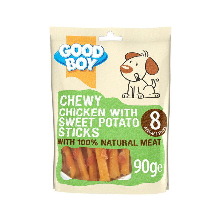 Armitage Chicken & Sweet Potato Stick Dog Treats - the perfect chewy snack for your furry friend. It is made with 100% natural chicken breast meat and sweet potato.