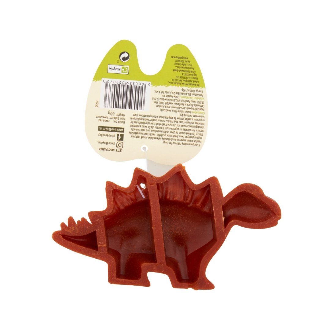Armitage Goodboy Chompers Dental Dinosaurs are made with 100% natural ingredients designed to help remove plaque and tartar from your dog's teeth - Back.