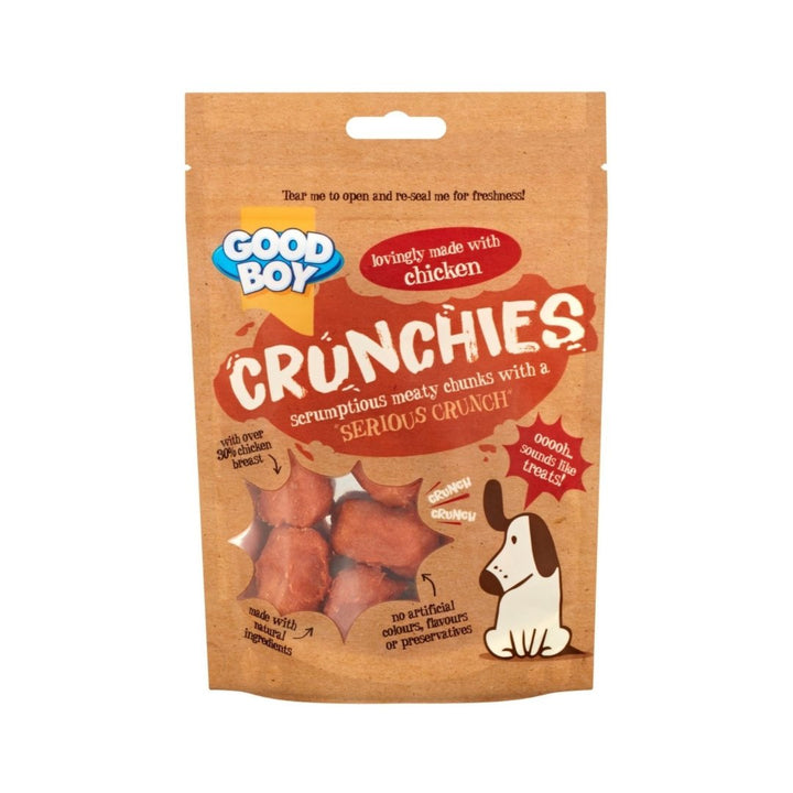 Indulge your furry friend with Armitage Goodboy Crunchies Chicken 60g Dog Treats. These tasty treats are packed with meaty chunks and have a satisfying crunch.