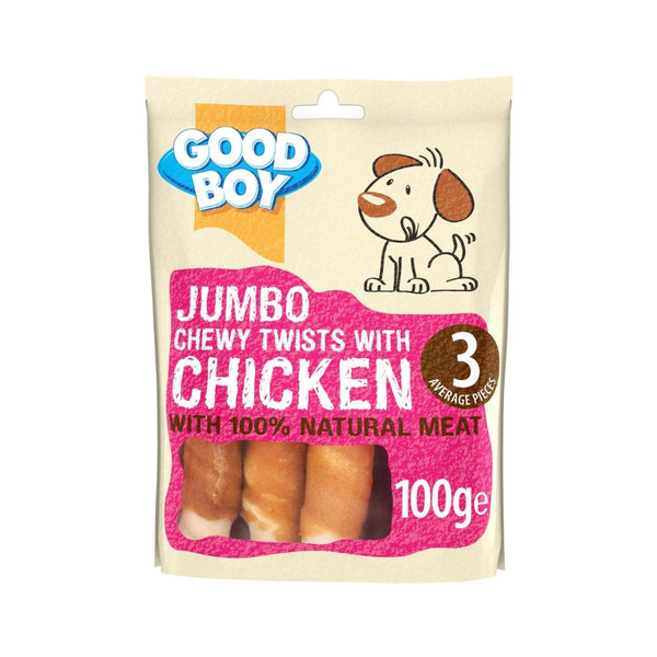 Armitage Jumbo Chicken Chewy Twists - a delicious treat for dogs! These treats are made with 100% natural chicken breast and will delight your furry friend's tail wag.