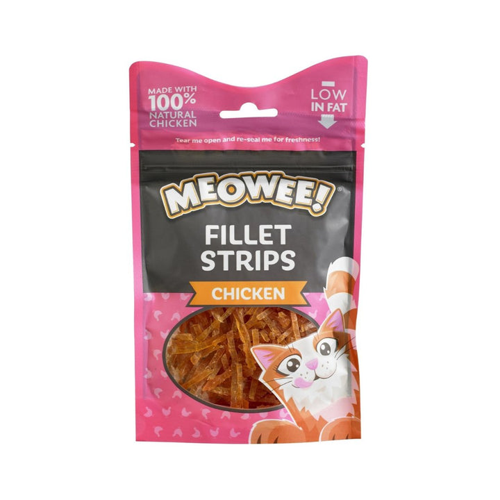 Armitage Meowee Fillet Strips Chicken Cat Treats are perfect for small mouths with their succulent texture and irresistible taste. Keep your cat purring with Meowee.