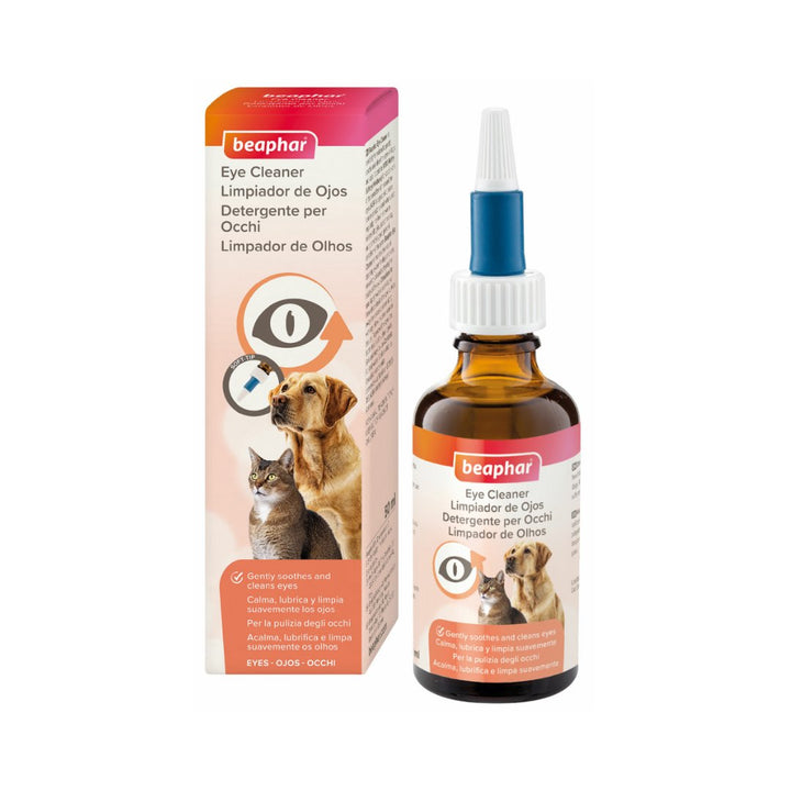 Beaphar Dog and Cat Eye Cleaner is a gentle formulation that helps naturally clean and soothes the eyes of cats and dogs - Full.
