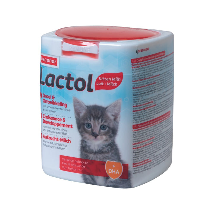 Beaphar Lactol Kitten Milk provides essential nutrients for newborn kittens and helps to support pregnant, lactating, or sick cats 500g.