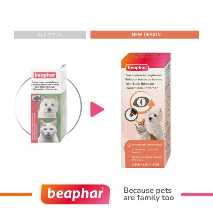 Beaphar Tear Stain Remover Dog & Cat can be used on all breeds of cats and dogs. The product helps remove unsightly stains around the eyes - New-Look.