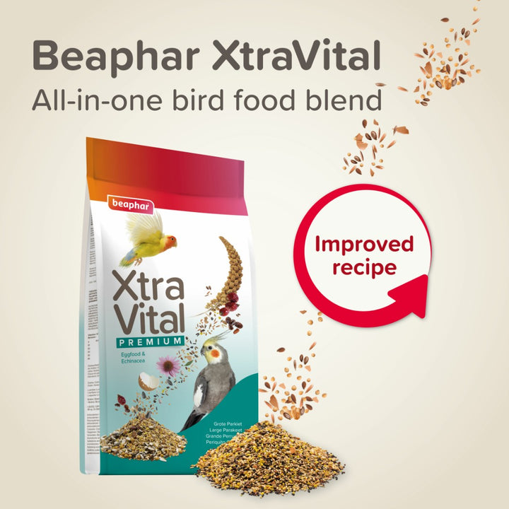 Beaphar XtraVital Large Parakeet Bird Food Packaging - New Look