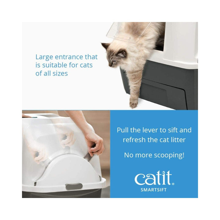 Catit SmartSift Sifting Cat Pan Litter Box is an automated sifting system that makes litter maintenance effortless Large size.
