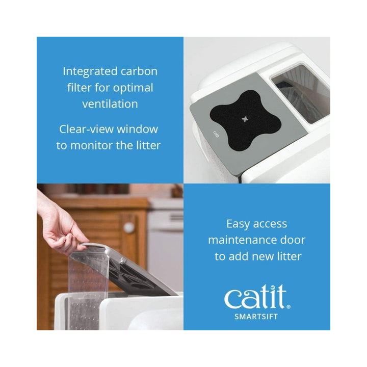 Catit SmartSift Sifting Cat Pan Litter Box is an automated sifting system that makes litter maintenance effortless Clear.