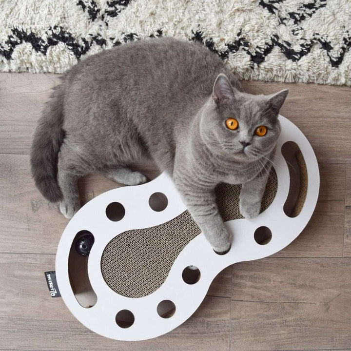 District 70 Snake Cardboard Cat Scratch Toy - Stylish and Interactive Toy for Cats in Dubai - White Color - Ad