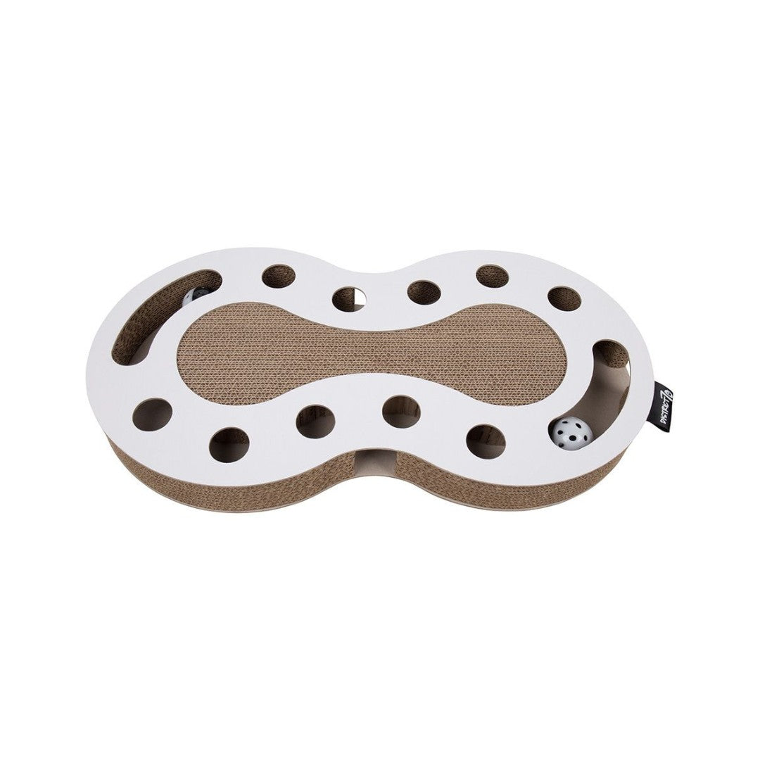 District 70 Snake Cardboard Cat Scratch Toy - Stylish and Interactive Toy for Cats in Dubai - White Color