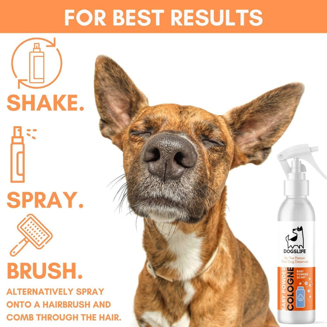 DogsLife Baby Powder Cologne Dog Spray - How to use