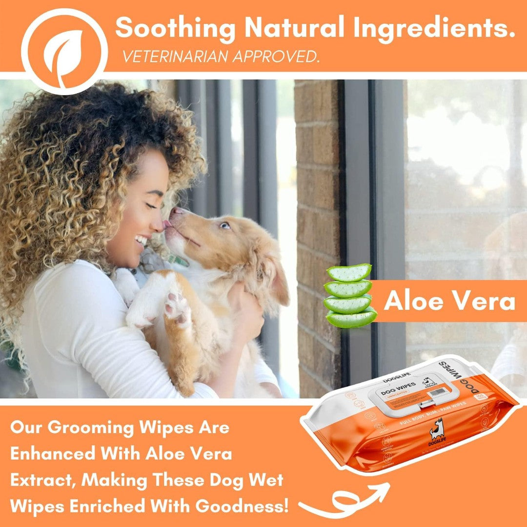 Choose DogsLife Unscented Grooming Dog Wipes 100pcs for a grooming experience that seamlessly combines effectiveness, versatility, and an eco-friendly approach. 