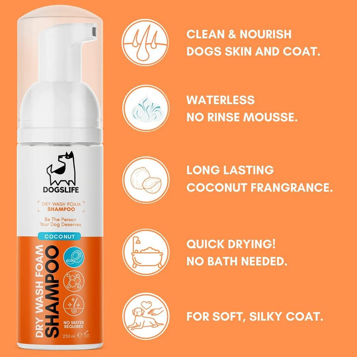 DogsLife Dry Wash Coconut Dog Shampoo - Benefits 