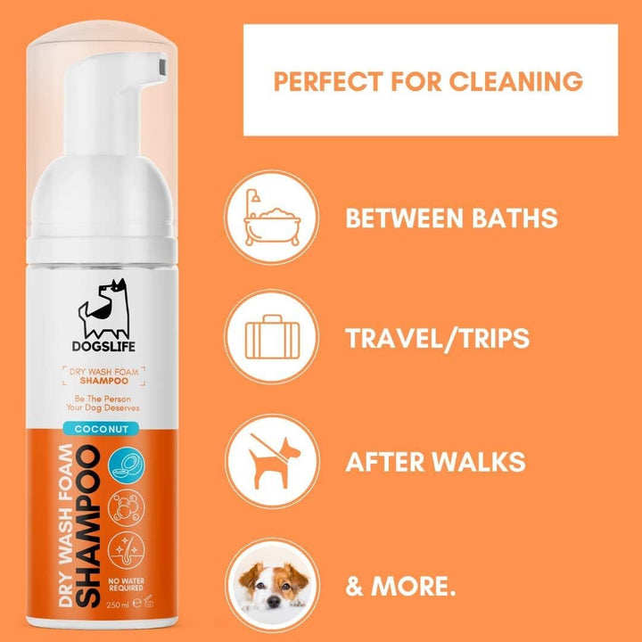 DogsLife Dry Wash Coconut Dog Shampoo 