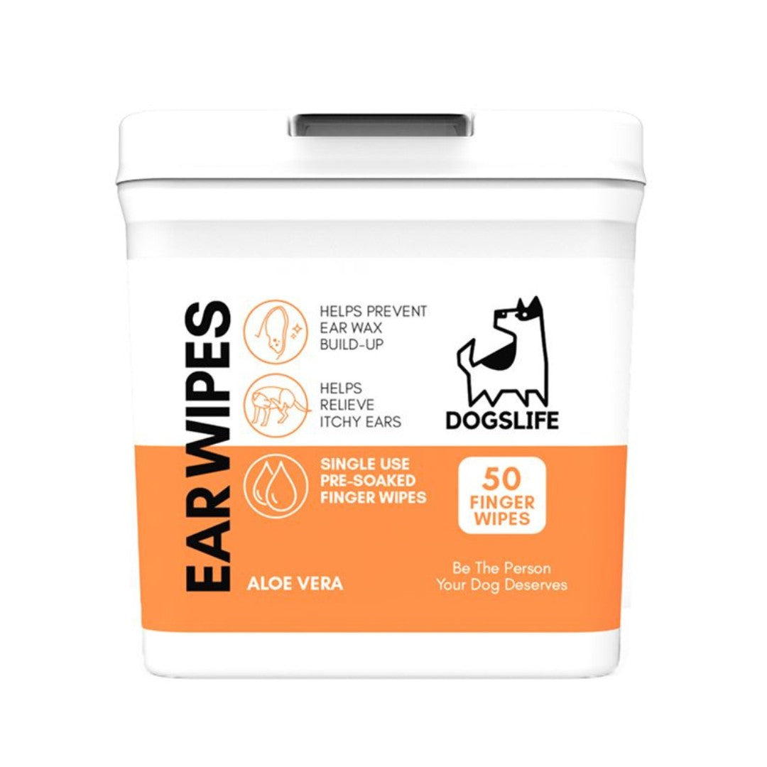 DogsLife Dog Ear Wipes Aloe Vera - Front Pack