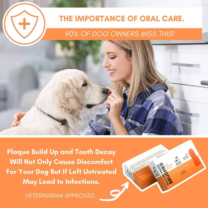 DogsLife Dog Silicone Finger Dental Brushes - Veternanin Approved 