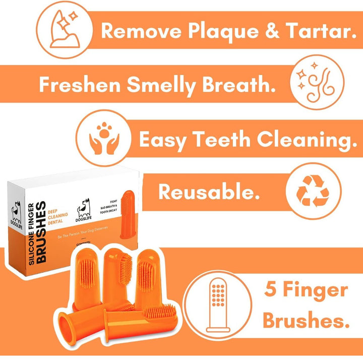DogsLife Dog Silicone Finger Dental Brushes - Benefits 