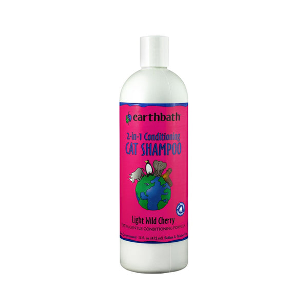 Experience the joy of a clean and beautifully conditioned cat with Earthbath 2-in-1 Conditioning Cat Shampoo. Elevate your cat's grooming routine with our gentle, wild cherry-scented formula.