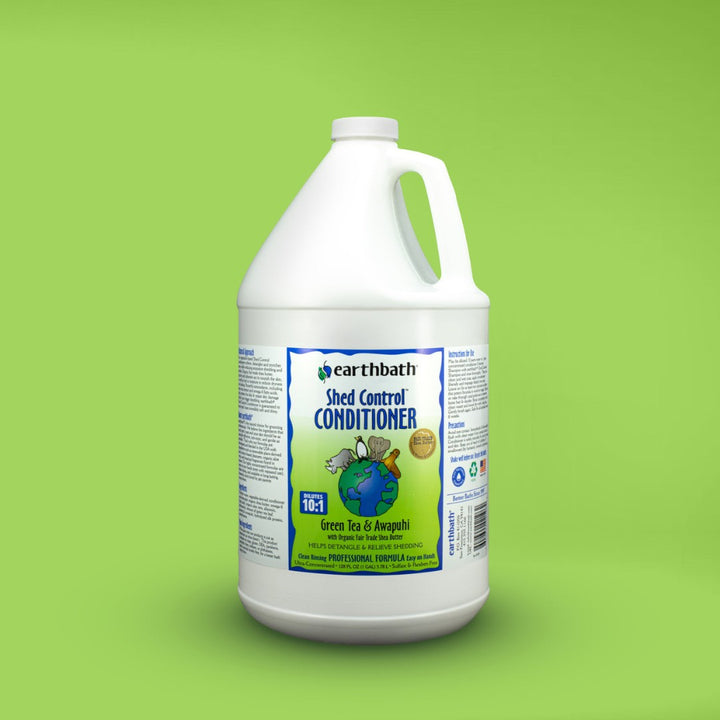 Experience the benefits of earthbath® Shed Control Conditioner, a vegetable-based formula designed to soften, detangle, and enrich coats while effectively reducing excessive shedding and dander. 